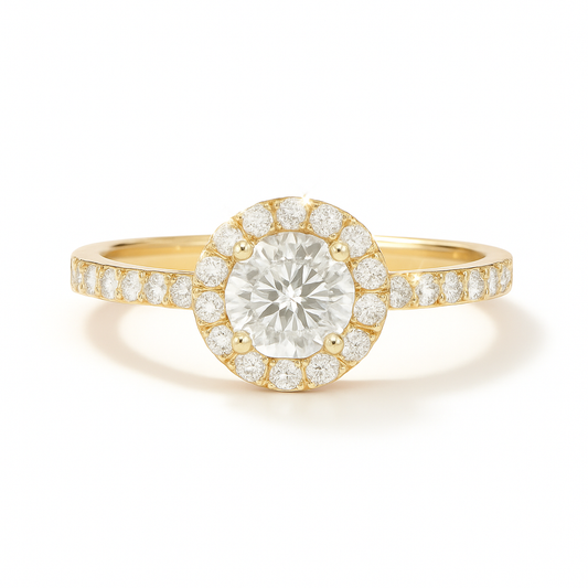 0.5 Carat Lab-Grown Round Diamond Halo Engagement Ring