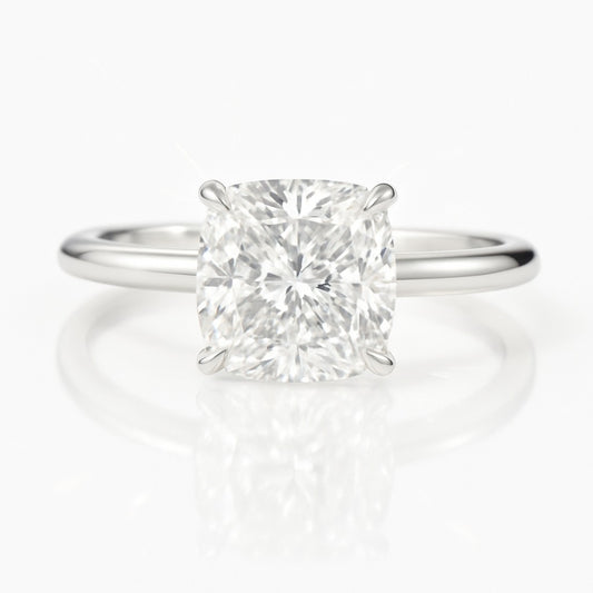 1.5 Carat Cushion Lab-Grown Diamond Solitaire Engagement Ring 18k Yellow Gold