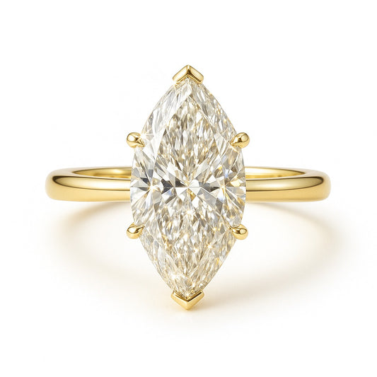 1.5 Carat Lab-Grown Marquise Diamond Solitaire Engagement Ring - 18k White Gold