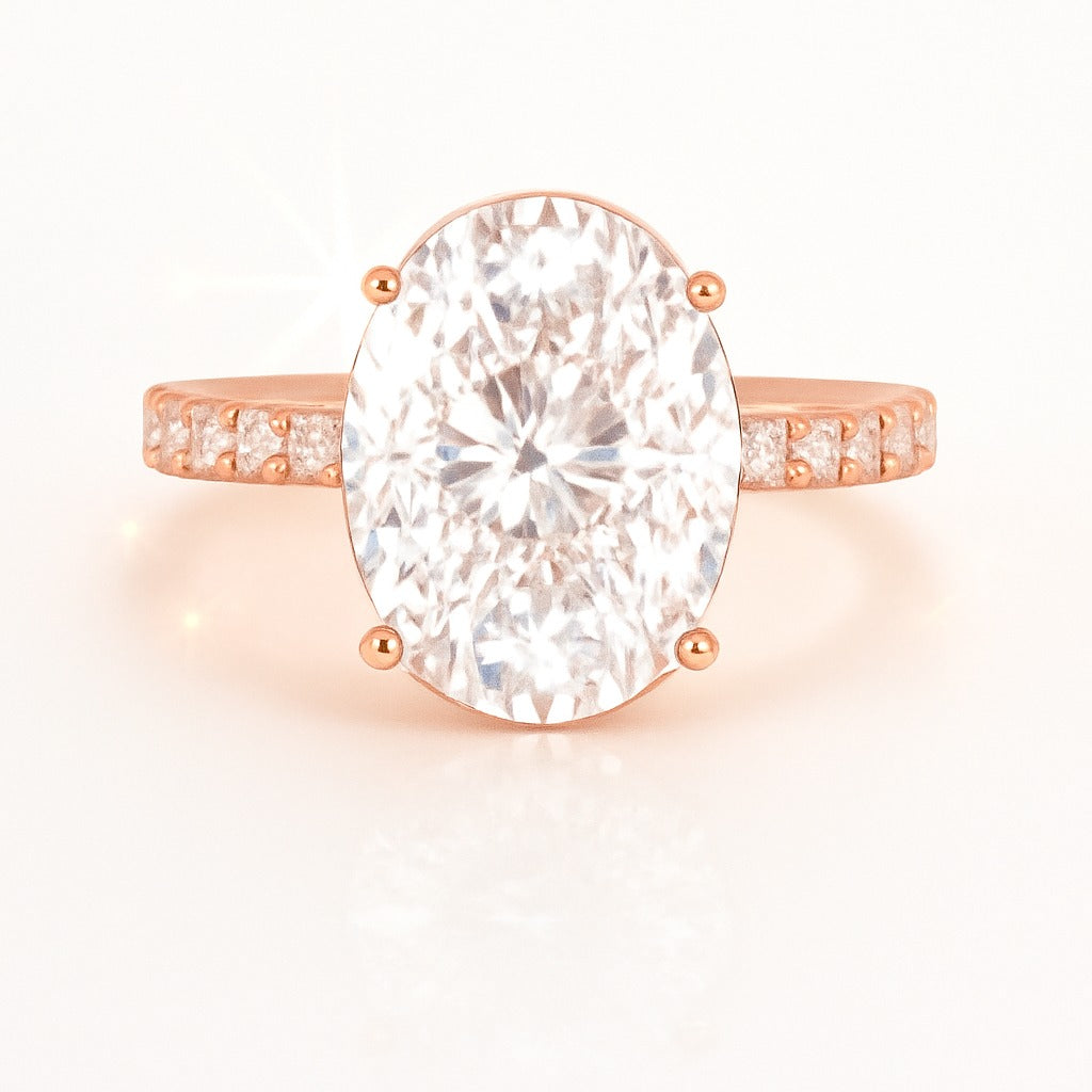 1.5 Carat Lab-Grown Oval Diamond Band Engagement Ring