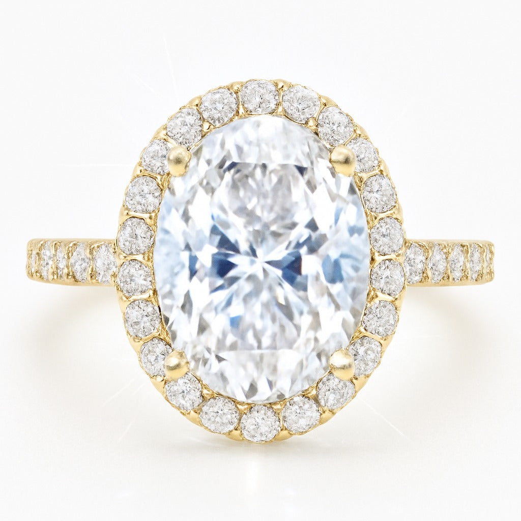 1.5 Carat Lab-Grown Oval Diamond Halo Engagement Ring