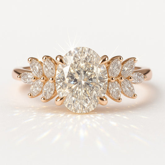 1.5 Carat Lab-Grown Oval Trilogy Engagement Ring