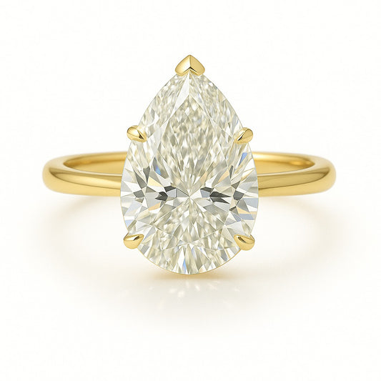 1.5 Carat Lab-Grown Pear Diamond Solitaire Engagement Ring - 18k White Gold