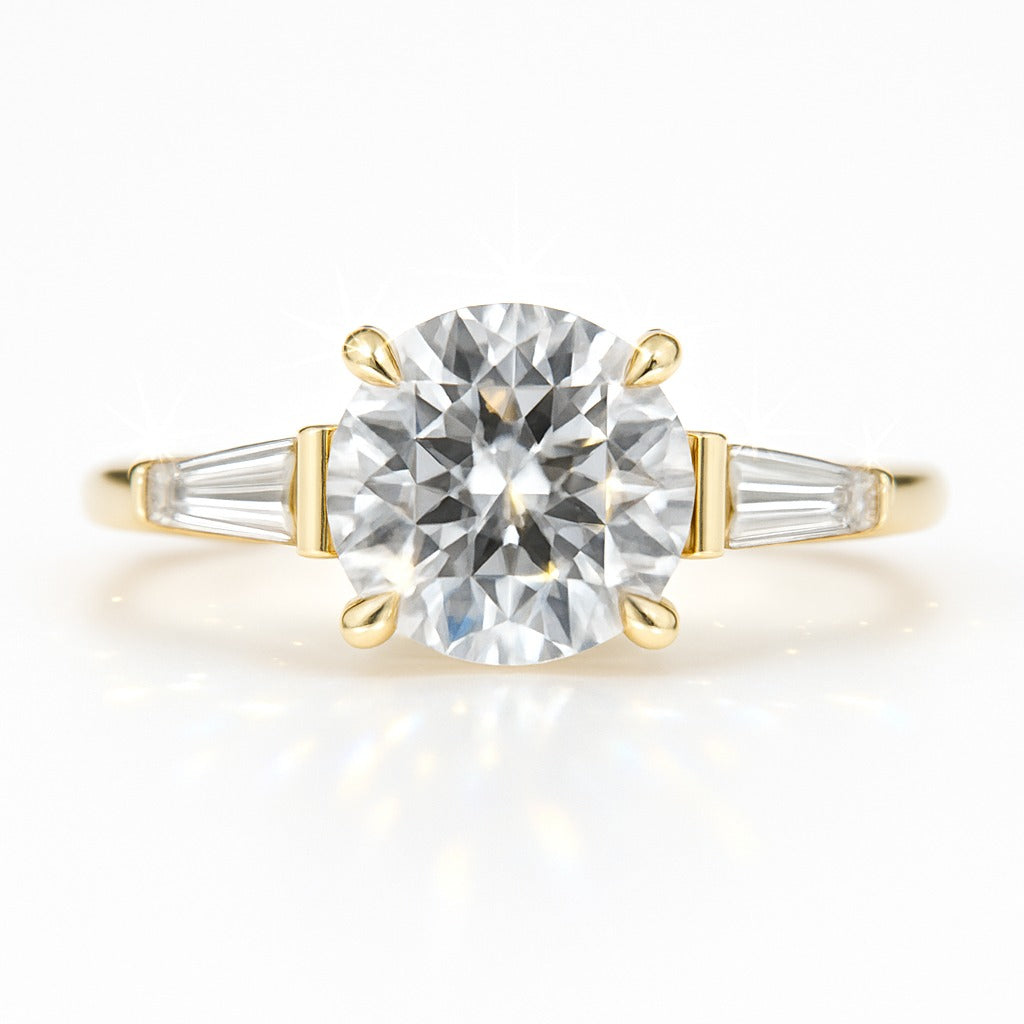 1.5 Carat Lab-Grown Trilogy Engagement Ring – Round Brilliant Diamonds
