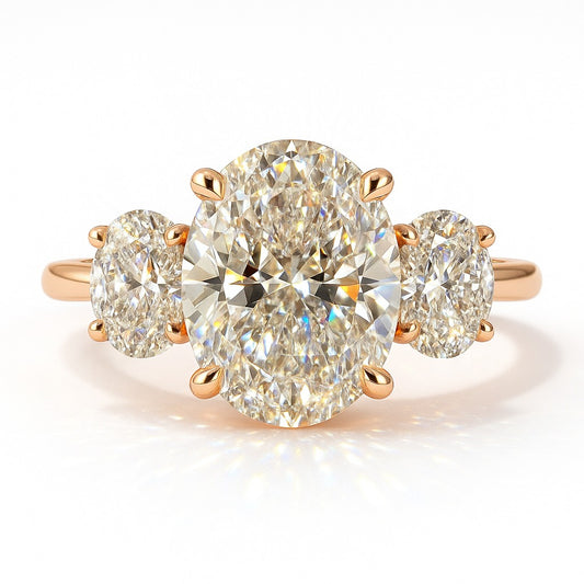 1.5 Carat Lab-Grown Trilogy Oval Diamond Engagement Ring