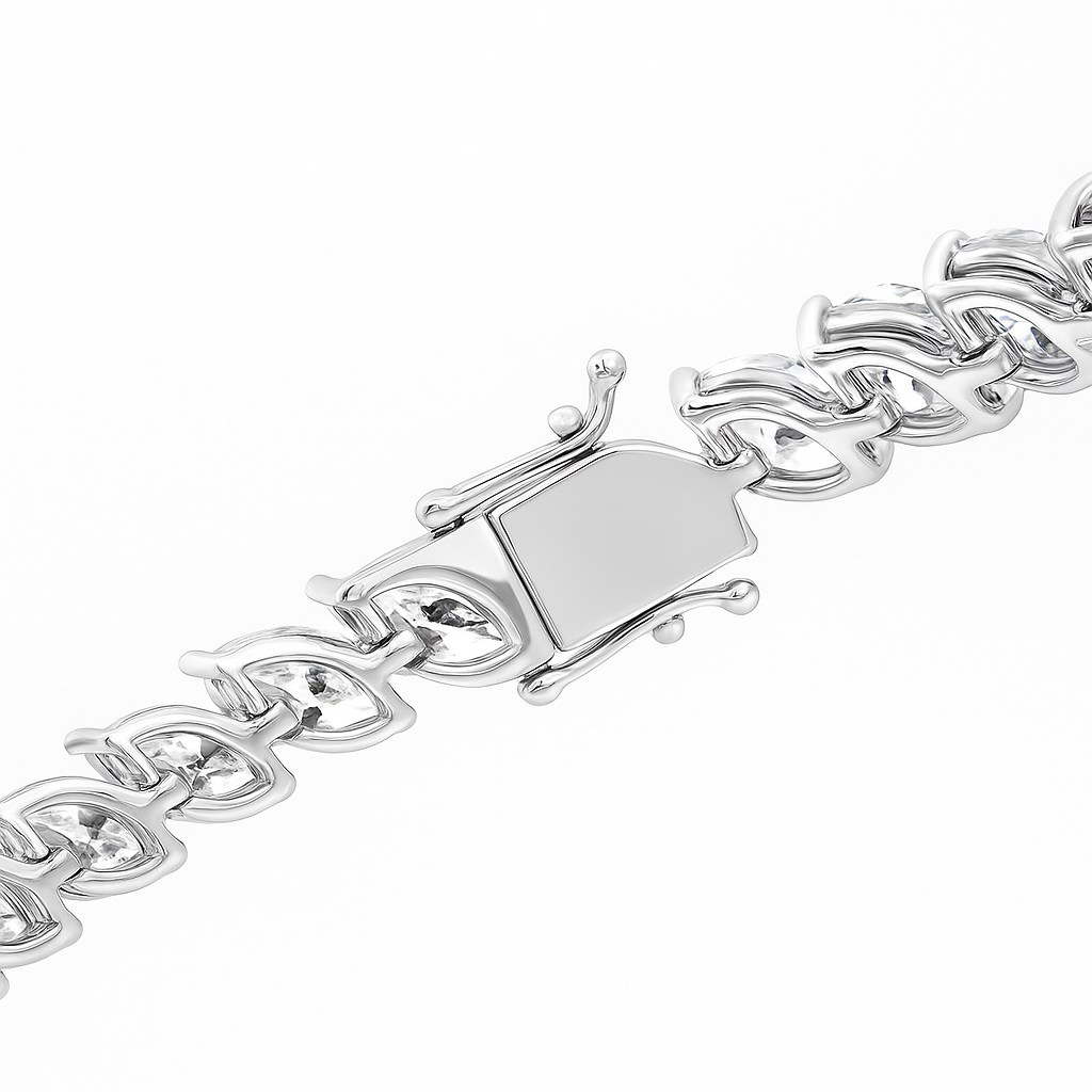 11ct Lab-Grown Marquise Diamond Tennis Bracelet in White Gold