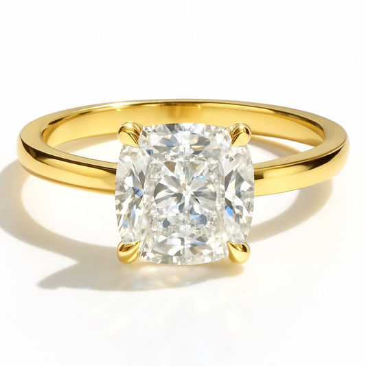 1 Carat Cushion Cut Lab-Grown Diamond Solitaire Engagement Ring 18K White Gold