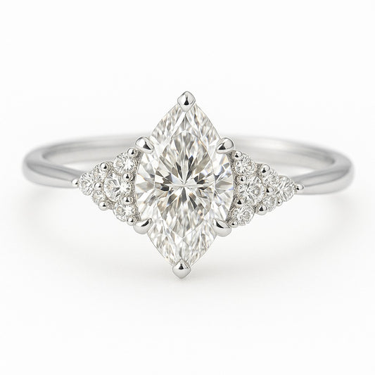 1 Carat Oval Lab-grown Trilogy Engagement Ring