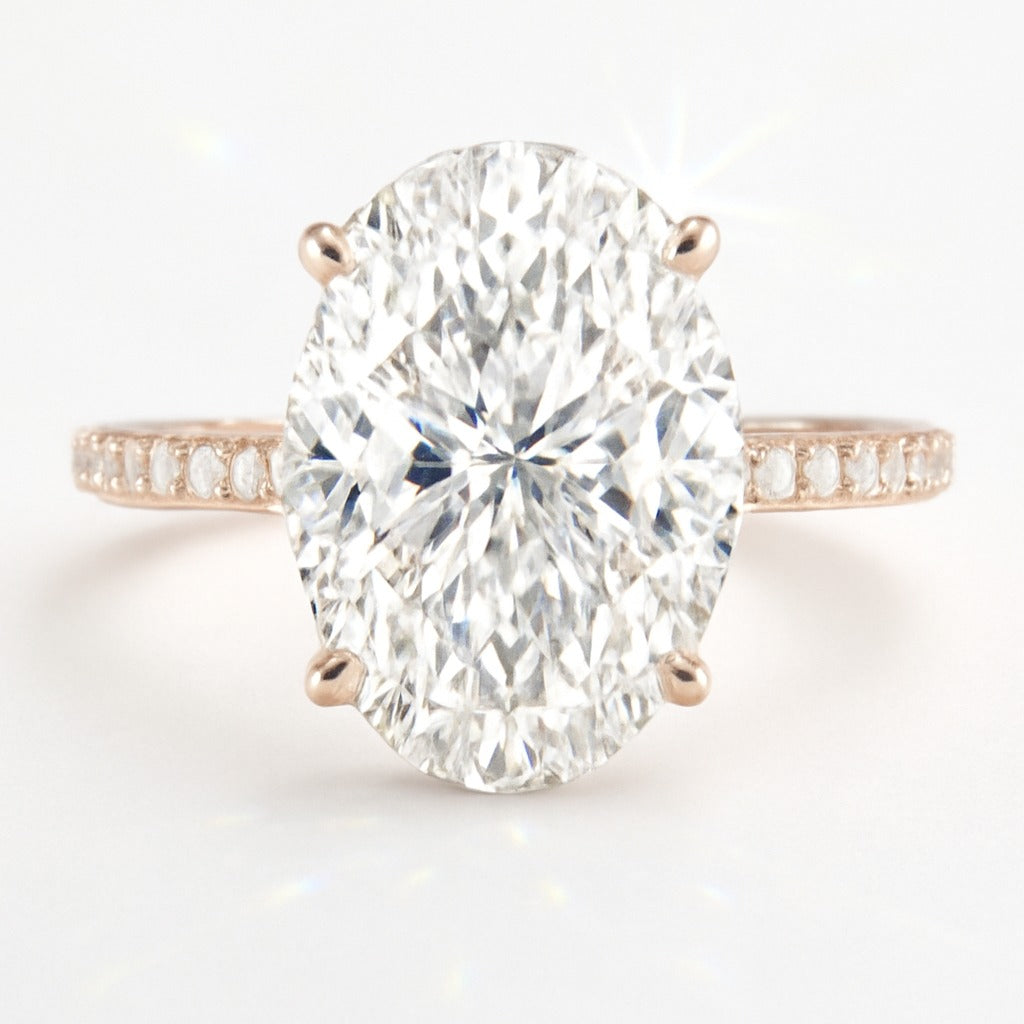 2.5 Carat Lab-Grown Diamond Band Engagement Ring – Oval Cut