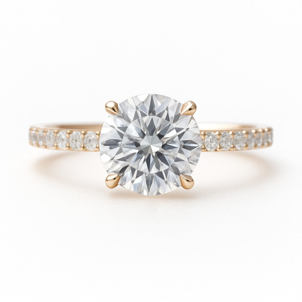 2.5 Carat Lab-Grown Diamond Band Engagement Ring – Round Cut
