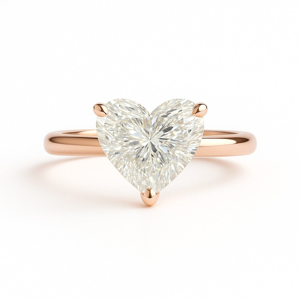 2.5 Carat Lab-Grown Heart Diamond Solitaire Engagement Ring - 18k White Gold