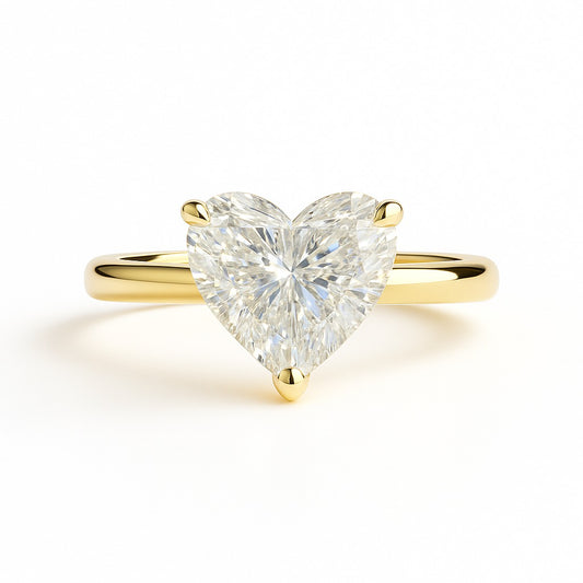 2.5 Carat Lab-Grown Heart Diamond Solitaire Engagement Ring - 18k White Gold