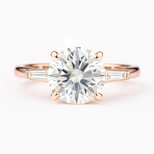 2.5 Carat Lab-Grown Trilogy Engagement Ring – Round Brilliant Diamonds
