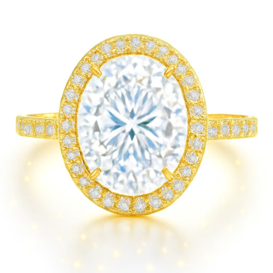 2 Carat Oval Lab-grown Halo Engagement Ring