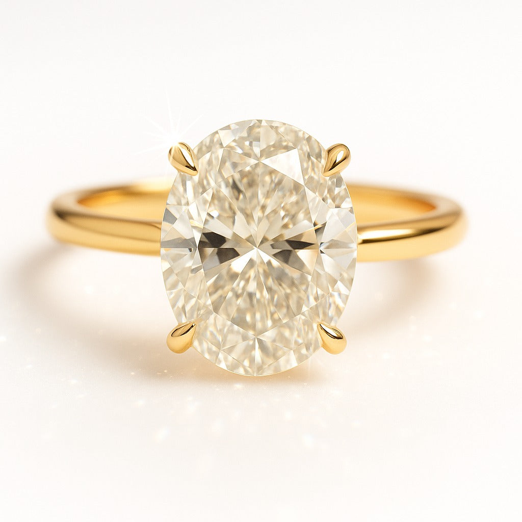 3.5 Carat Oval Lab-Grown Diamond Solitaire Engagement Ring