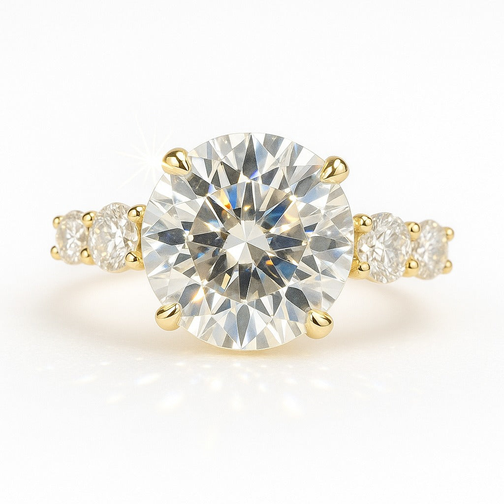 3 Carat Lab-Grown Diamond Engagement Ring – Round Brilliant Band