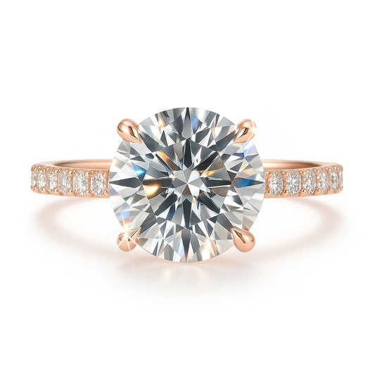 3 Carat Lab-Grown Round Diamond Band Engagement Ring