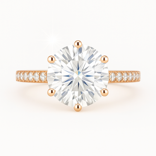 4 Carat Lab-Grown Solitaire Engagement Ring – Round Brilliant Diamond