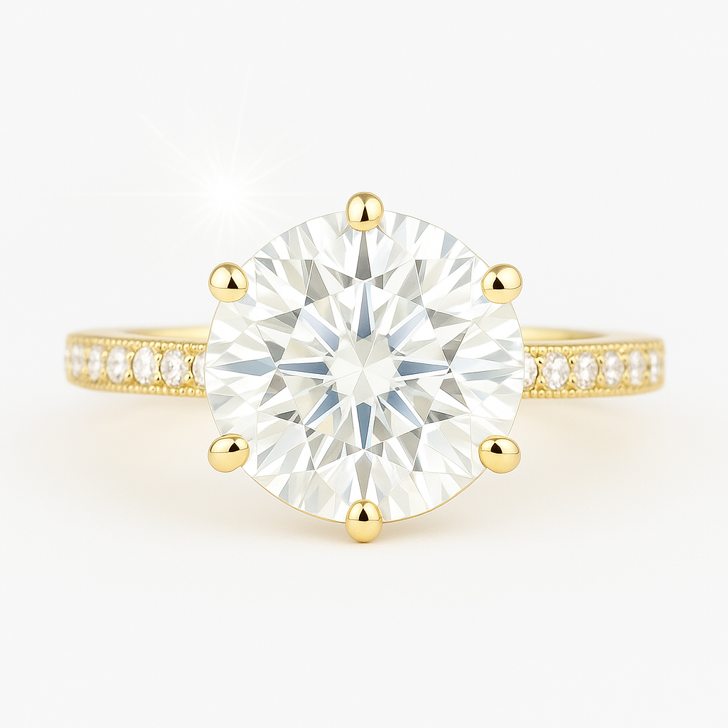 4 Carat Lab-Grown Solitaire Engagement Ring – Round Brilliant Diamond