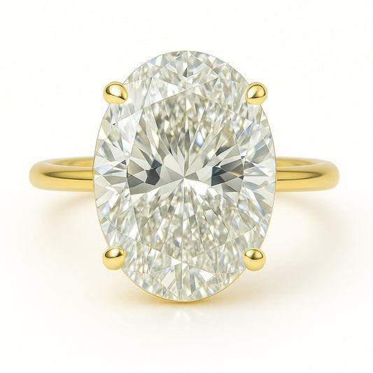 5 Carat Oval Lab-Grown Diamond Solitaire Engagement Ring