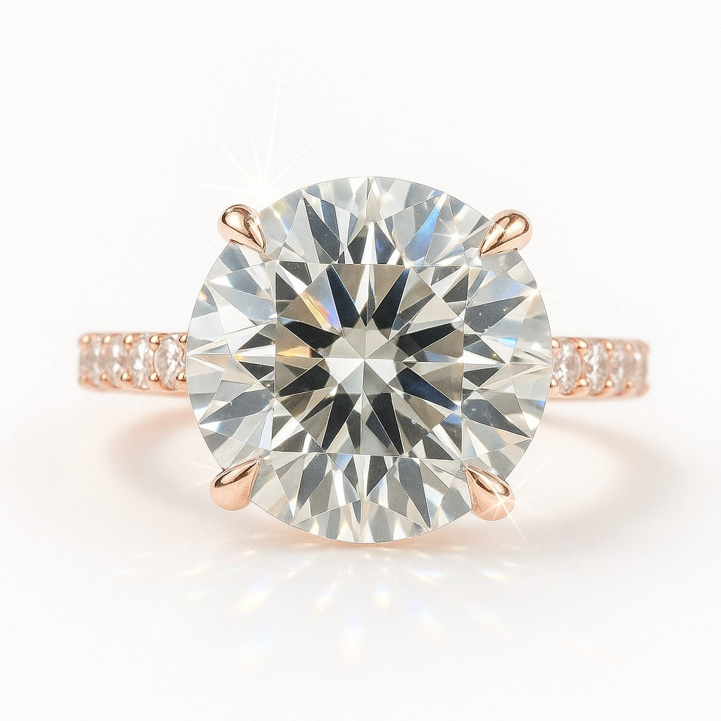 6 Carat Lab-Grown Round Diamond Band Engagement Ring
