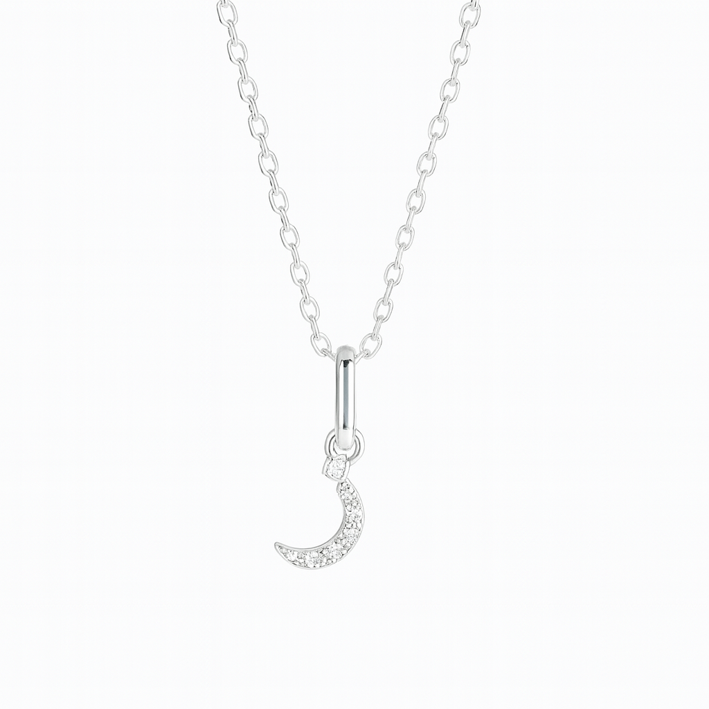 0.04ct - Arabic Letter Pendant in White Gold – ز