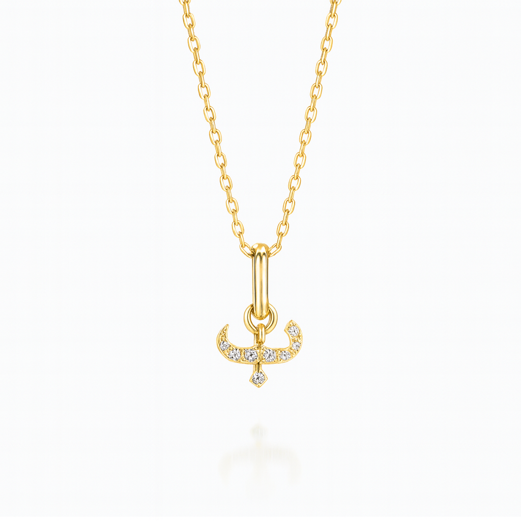 0.07ct - Arabic Letter Pendant in 18k Yellow Gold – ب