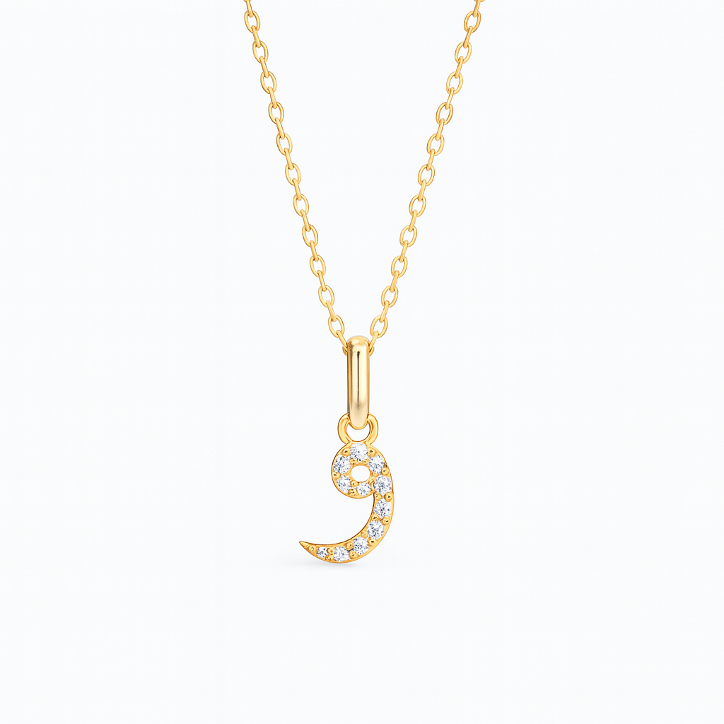 0.05ct - Arabic Letter Pendant in 18k Yellow Gold – ه
