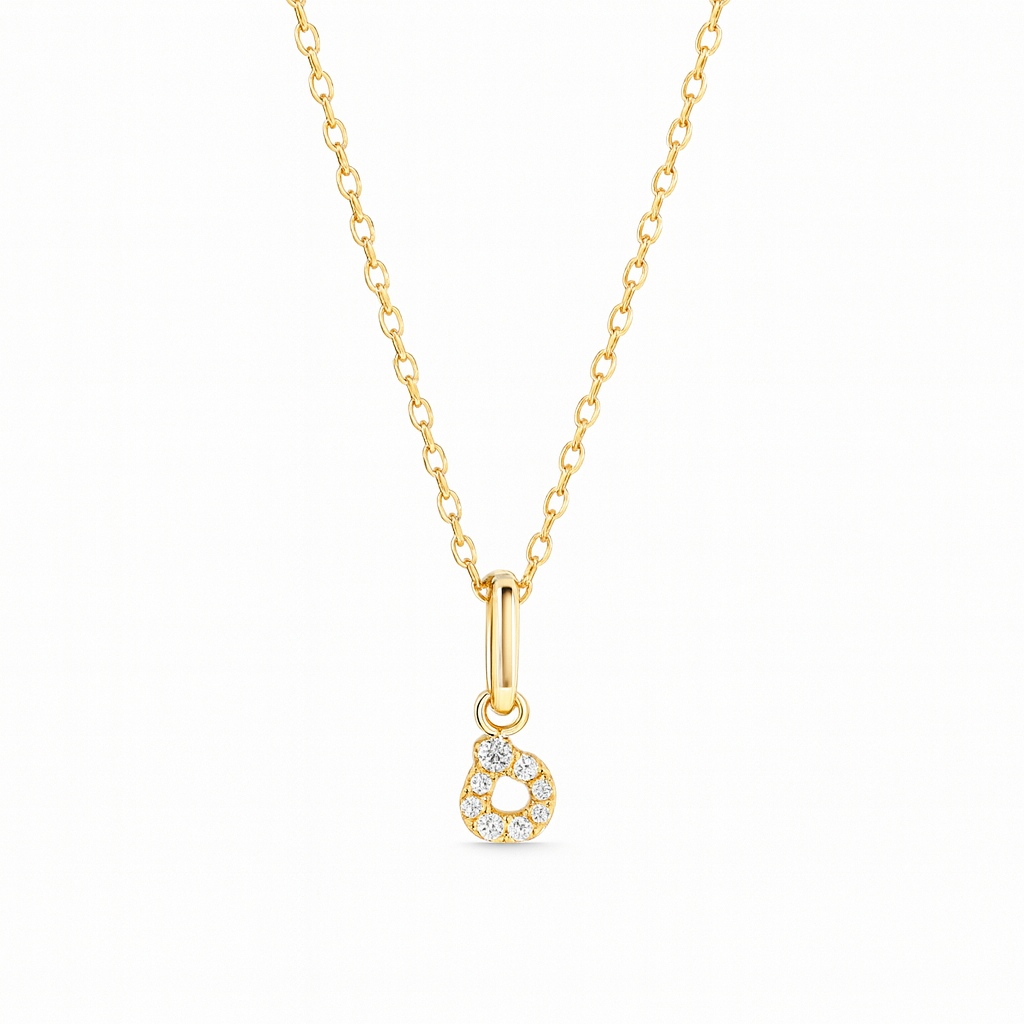 0.05ct - Arabic Letter Pendant 18k Yellow Gold – و