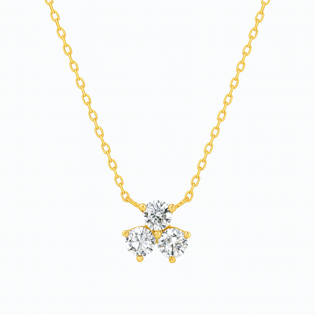 0.54ct - Diamond Cluster Pendant – 18k Yellow Gold
