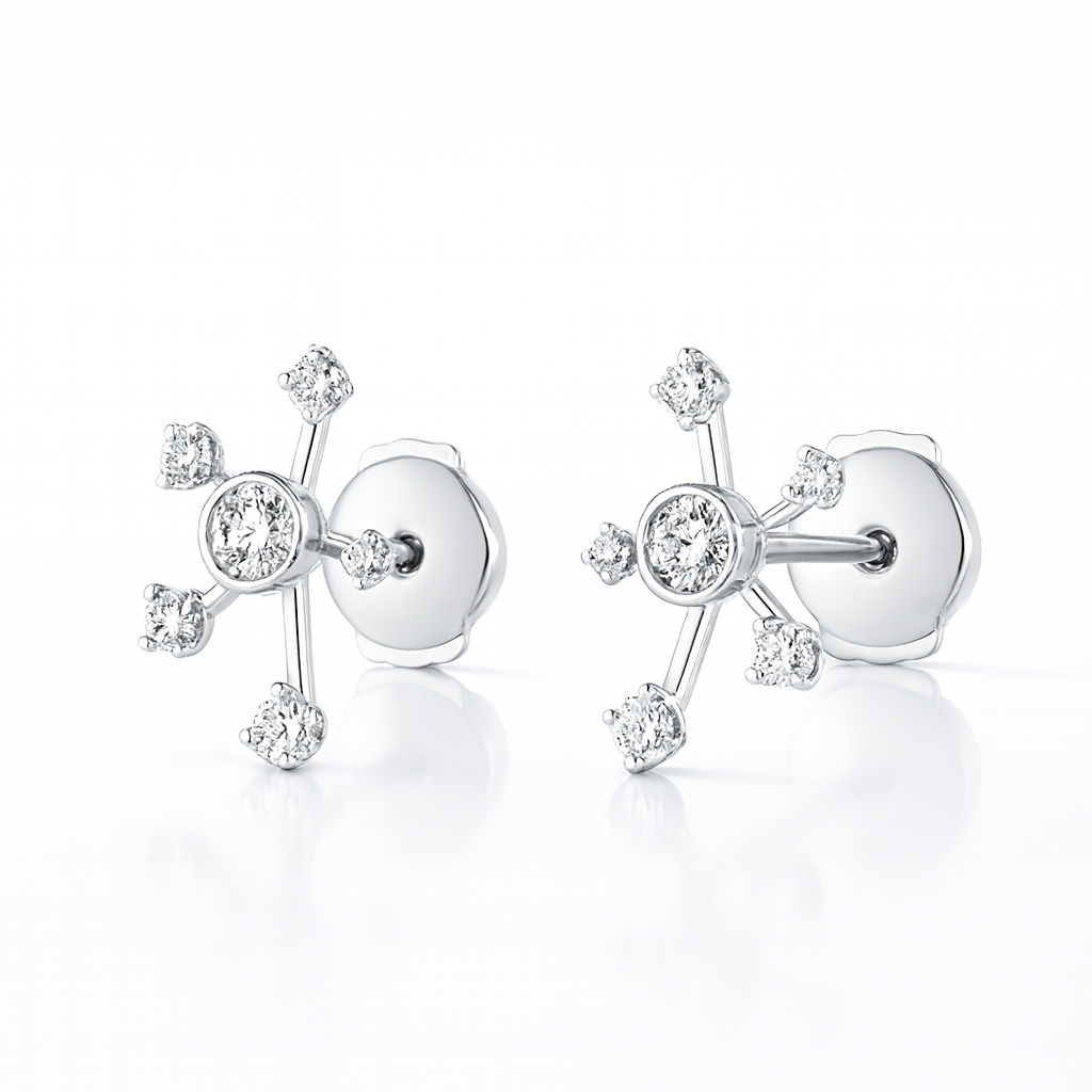 Diamond Galaxy Earrings White Gold