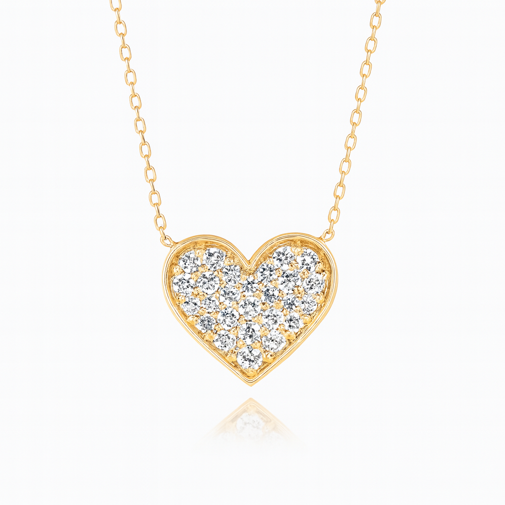 0.42ct - Diamond Heart Pendant in 18k Rose Gold