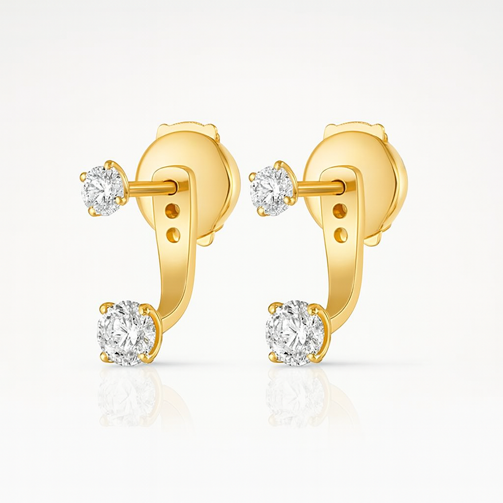 Diamond Raindrop Earrings Yellow Gold