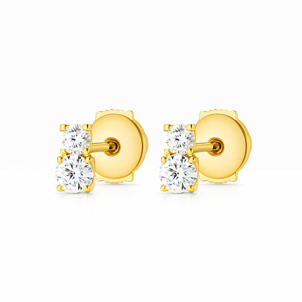 Duo Diamond Earrings – Yellow Gold