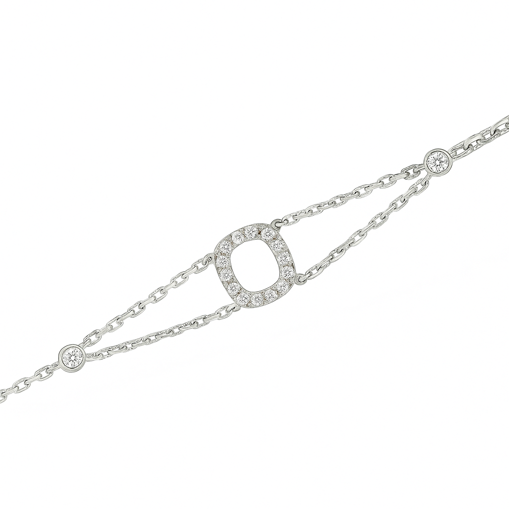 Letter Bracelet “O” – 18K White Gold