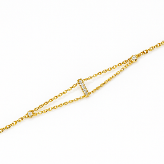 Letter Bracelet “I” – 18K Yellow Gold