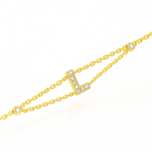 Letter Bracelet “L” – 18K Yellow Gold