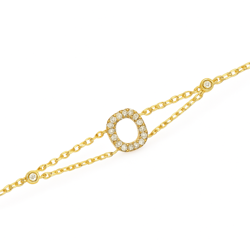 Letter Bracelet “O” – 18K Yellow Gold