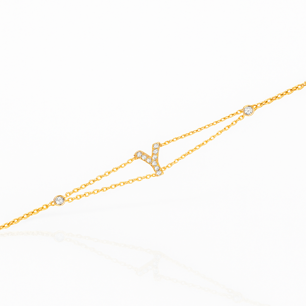 Letter Bracelet “Y” – 18K Yellow Gold
