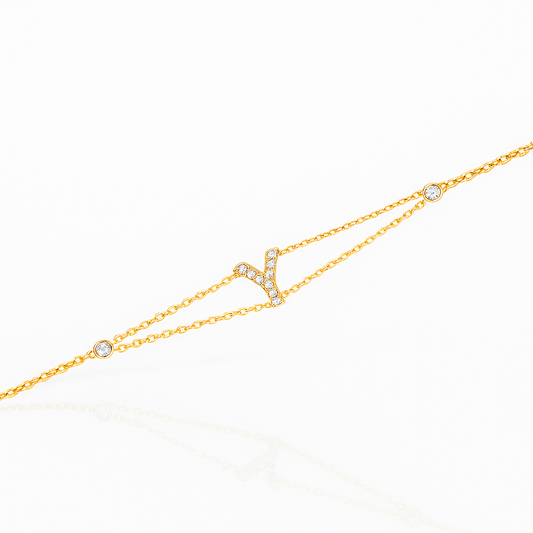 Letter Bracelet “Y” – 18K Yellow Gold