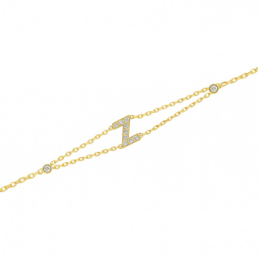 Letter Bracelet “Z” – 18K Yellow Gold