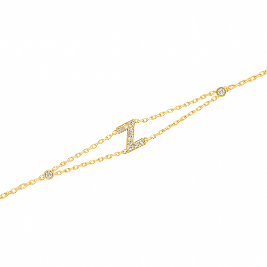 Letter Bracelet “Z” – 18K Yellow Gold
