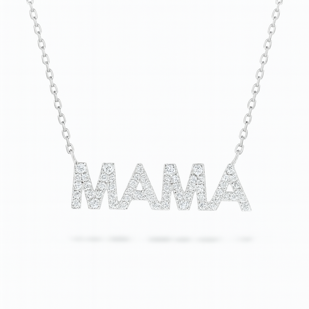 0.26ct - Mama Diamond Pendant in 18k White Gold