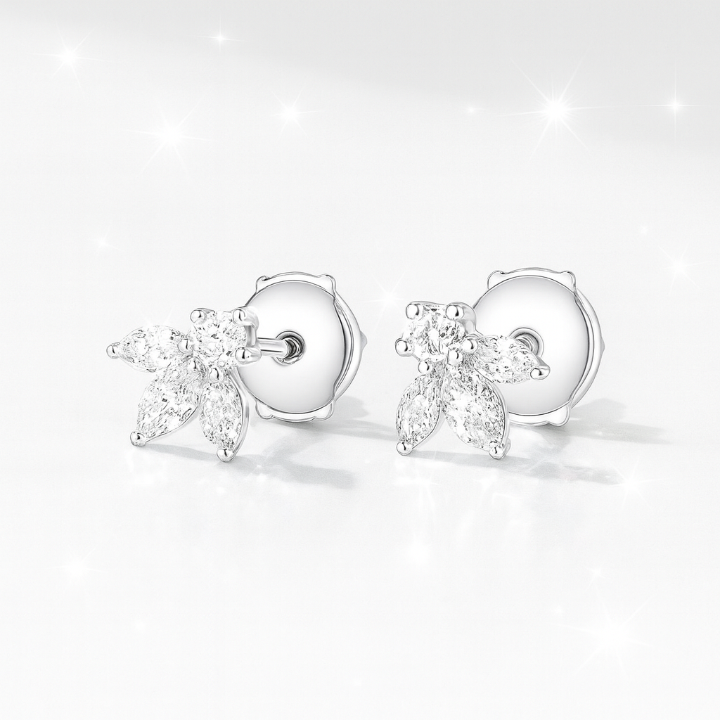 Pixie Wing Diamond Earrings White Gold