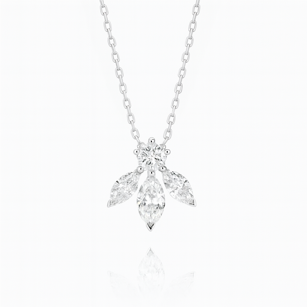 0.62ct - Pixie Wing Diamond Pendant - 18k White Gold