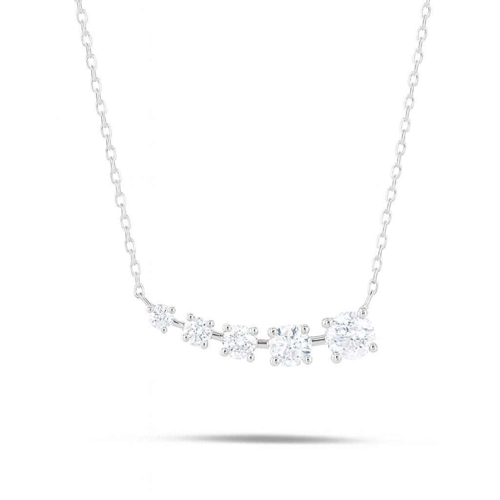 0.43ct - Round Diamond Wing Pendant in 18k White Gold