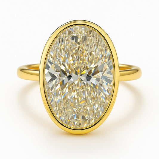 6 Carat Lab-Grown Oval Diamond Solitaire Engagement Ring