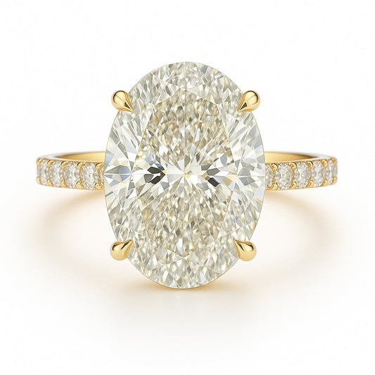 5 Carat Lab-Grown Diamond Band Engagement Ring – Oval Cut