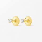 0.1ct Each Round Lab-Grown Diamond Stud Earrings - 18k Yellow Gold