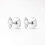 0.3ct Carats - Each Marquise Lab-Grown Diamond Stud Earrings - 18k White Gold